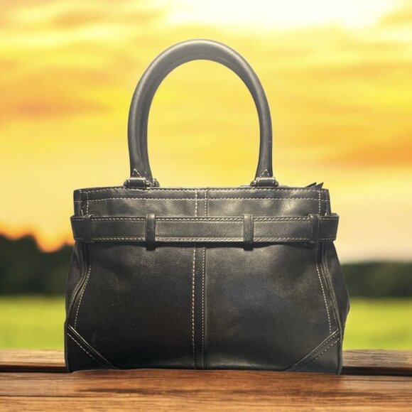 Coach Black Leather Satchel - Picture 2 of 7